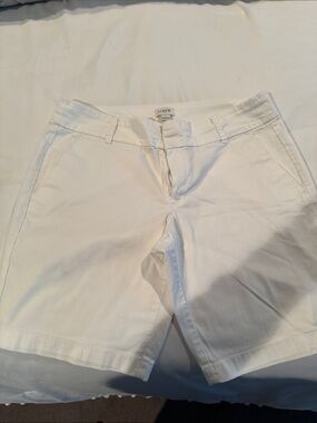 J. Crew Women's White Chino Bermuda Shorts